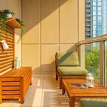 Stylish Apartment With Partial Burj Khalifa View