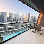 Sunset View Overlooking Burj Khalifa And Canal View