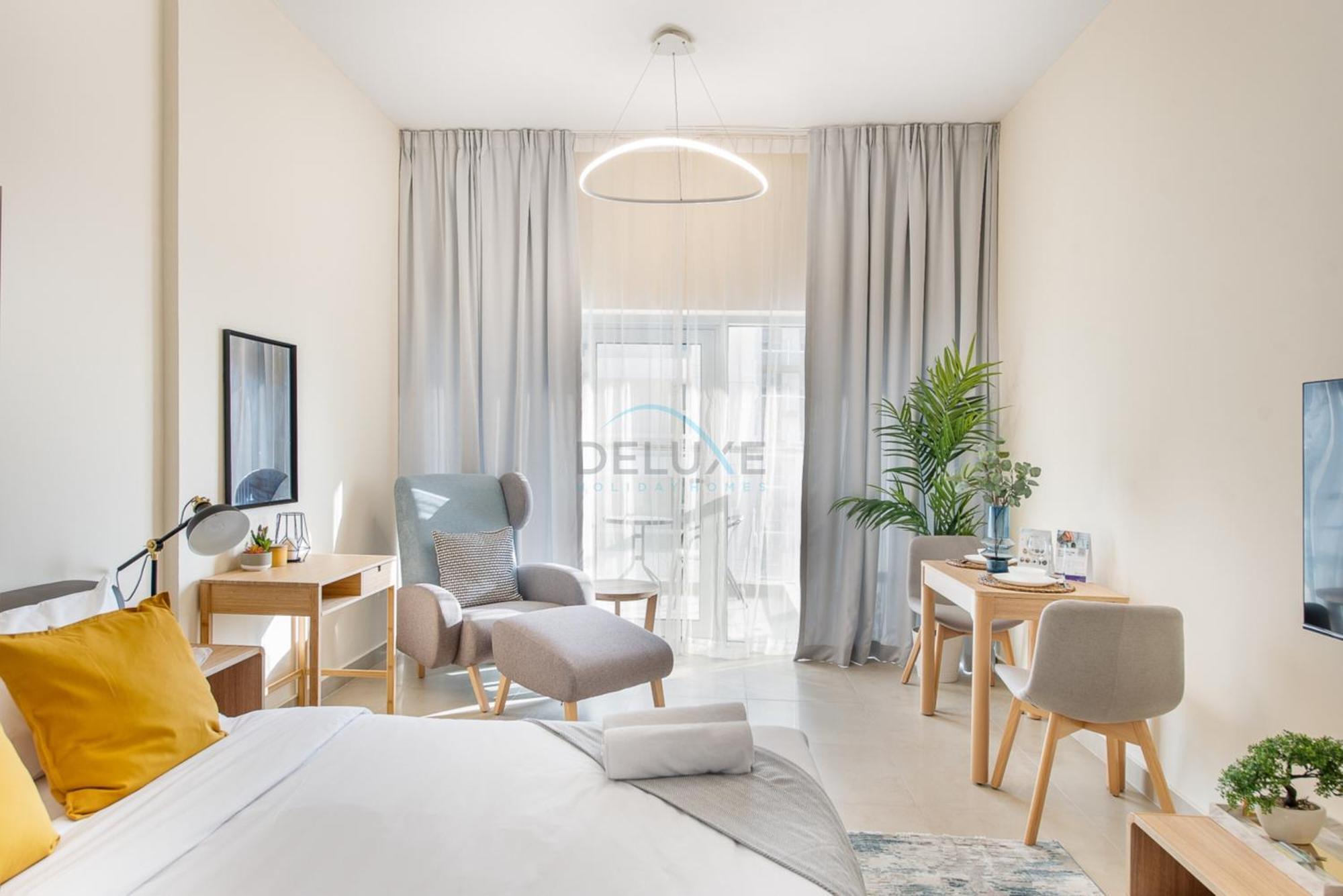Private Balcony With Peaceful Community View Studio, Azizi Samia, Jebel Ali By Deluxe Homes Apartment Dubai