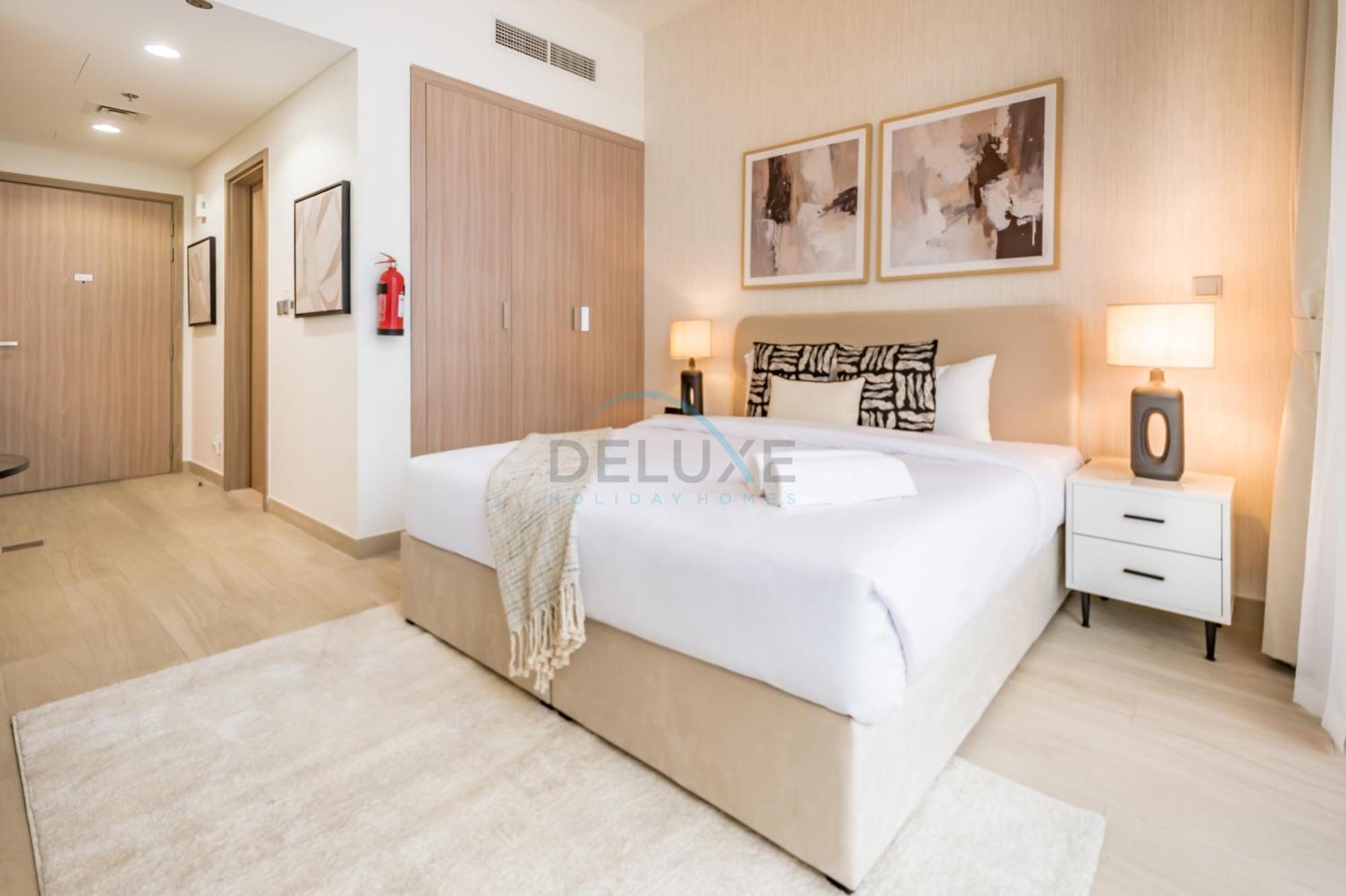 Community View With Balcony, Azizi Riviera 24, Al Merkadh By Deluxe Homes Apartment