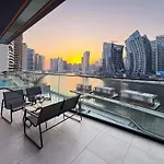 Sunset View Overlooking Burj Khalifa And Canal View