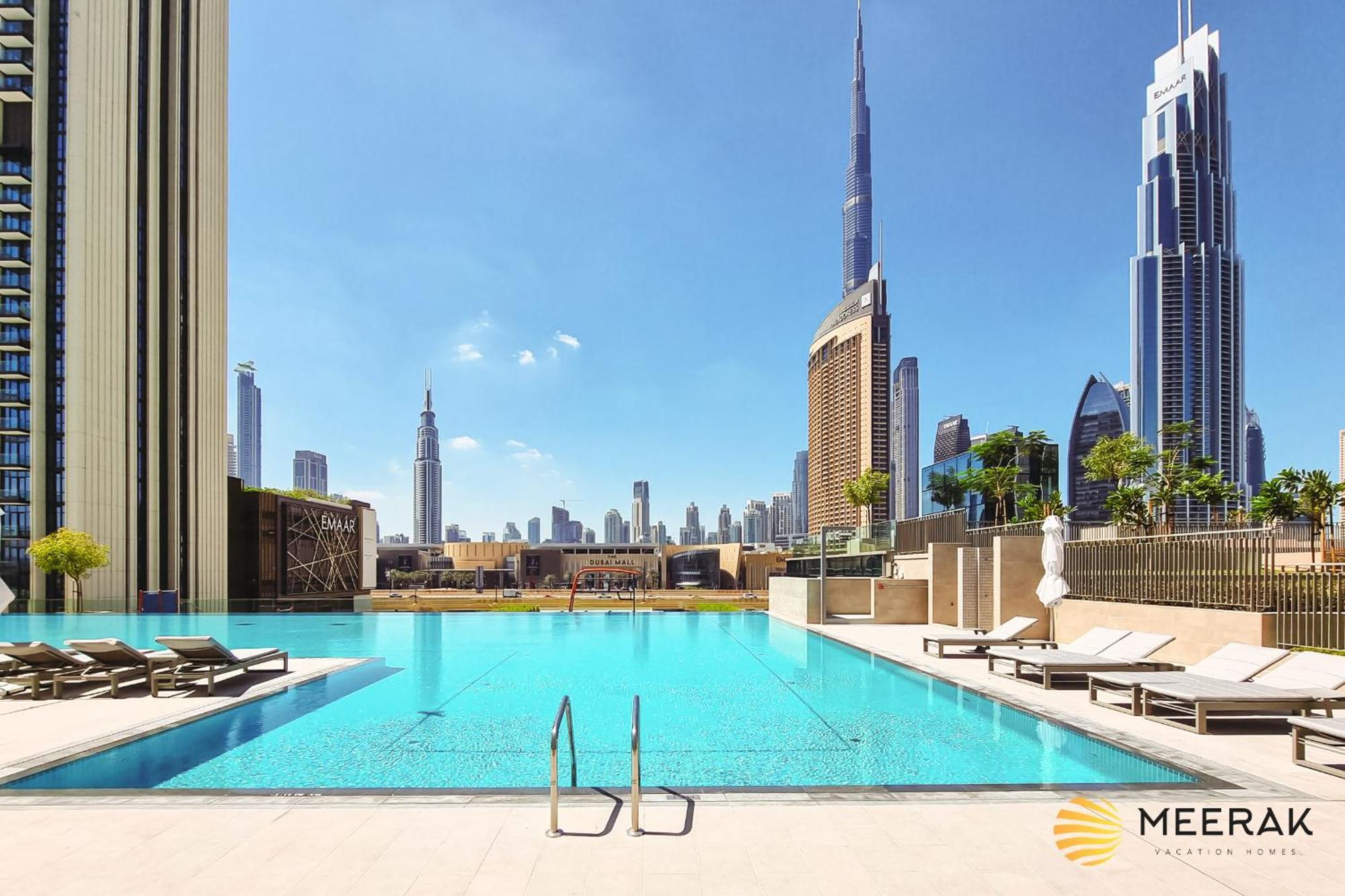 Meerak Homes - Burj Khalifa And Fountain View Downtown Elegance 2 Bed , Free Wifi, Parking, Gym And Pool