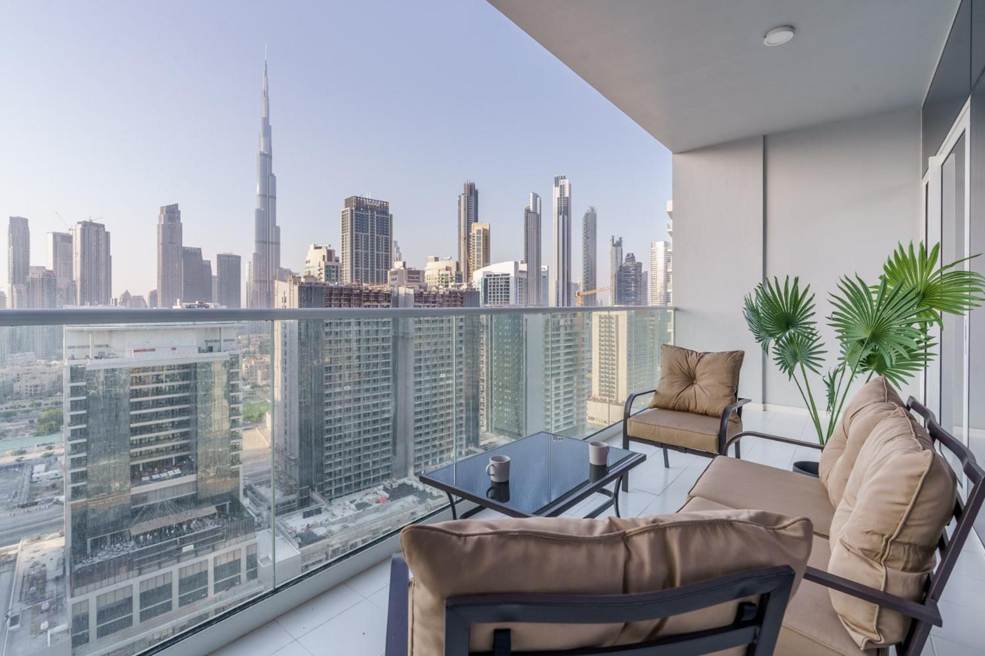Deluxeliving At Vera Tower - Full Burj Khalifa View - Brand New Luxury Apartment *