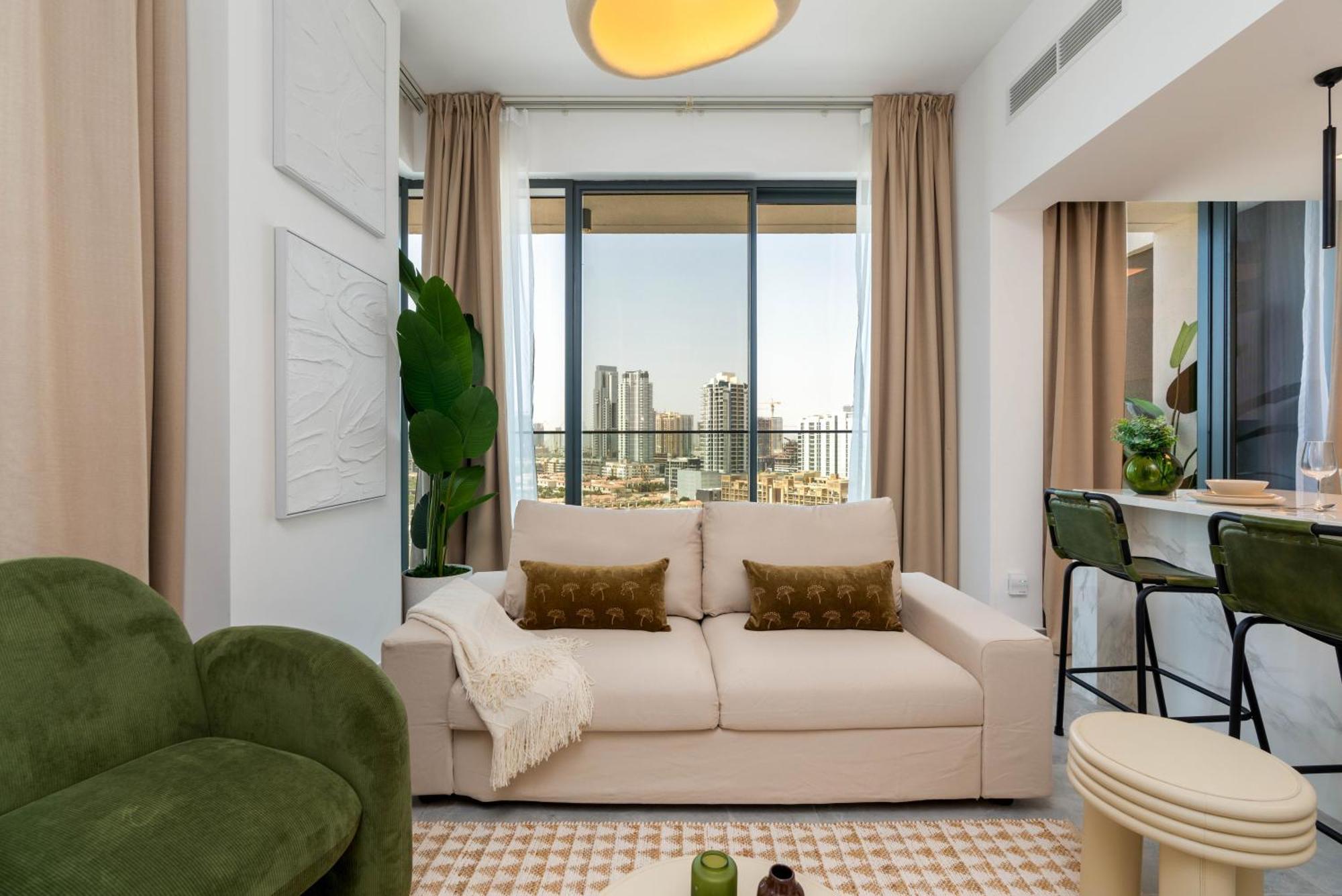 Chic & Modern Retreat In The Heart Of Jvc / Designer Choice / Sunset Views / Large Corner Balcony / New Building / 4 People Apartment