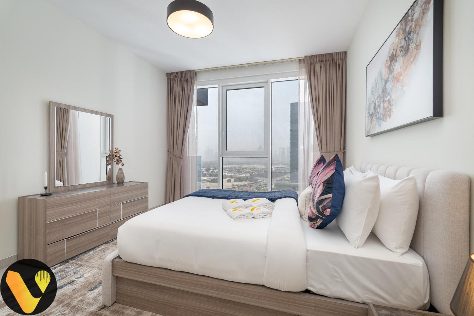 Vogue Al Wasl 1 West 13th Floor With Large Balcony For View Of Sheikh Zaid Road And One Za'abeel Tower And Burj Khalifa, Walkable To Metro With Easy Access To Sheikh Zayed Road & World Trade Centre Dubai