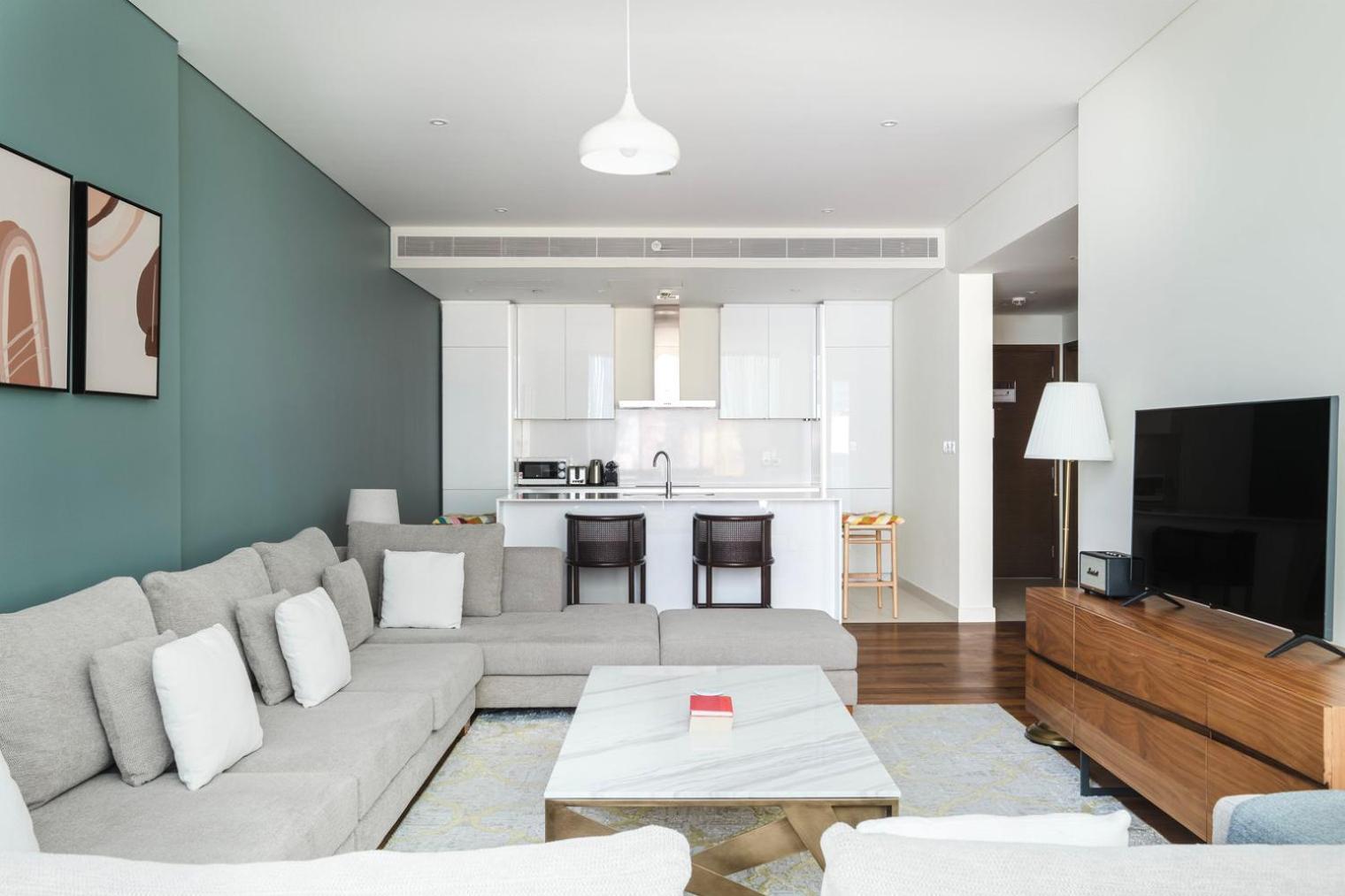 Blueground Walk Fully Furnished Kitchen Dxb-1552 Apartment Dubai