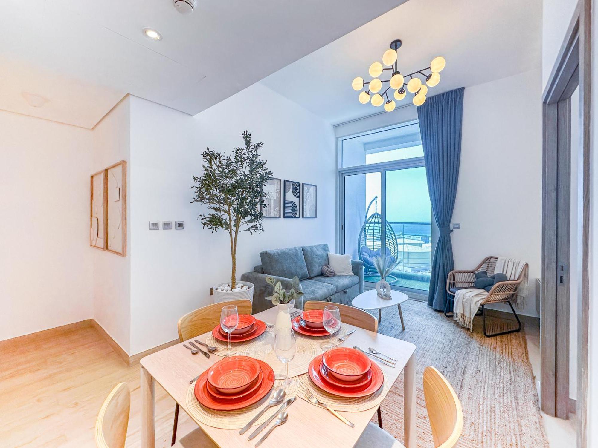 Super Luxury Flat Desing With Sea, Marina And Pool View Apartment Dubai