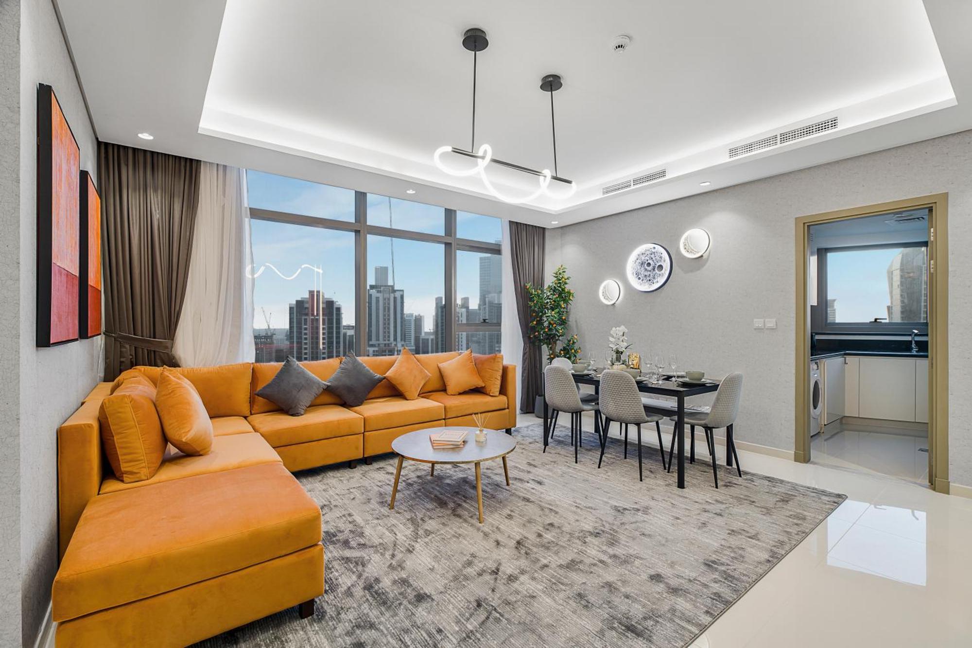 Pool In The Clouds With Burj Khalifa View, 2br In Paramount Midtown * Dubai