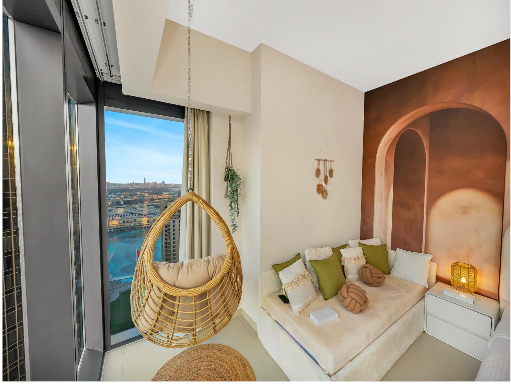 Wabi-sabi Style Fountain-view 4 Bedroom In The Sky Apartment *