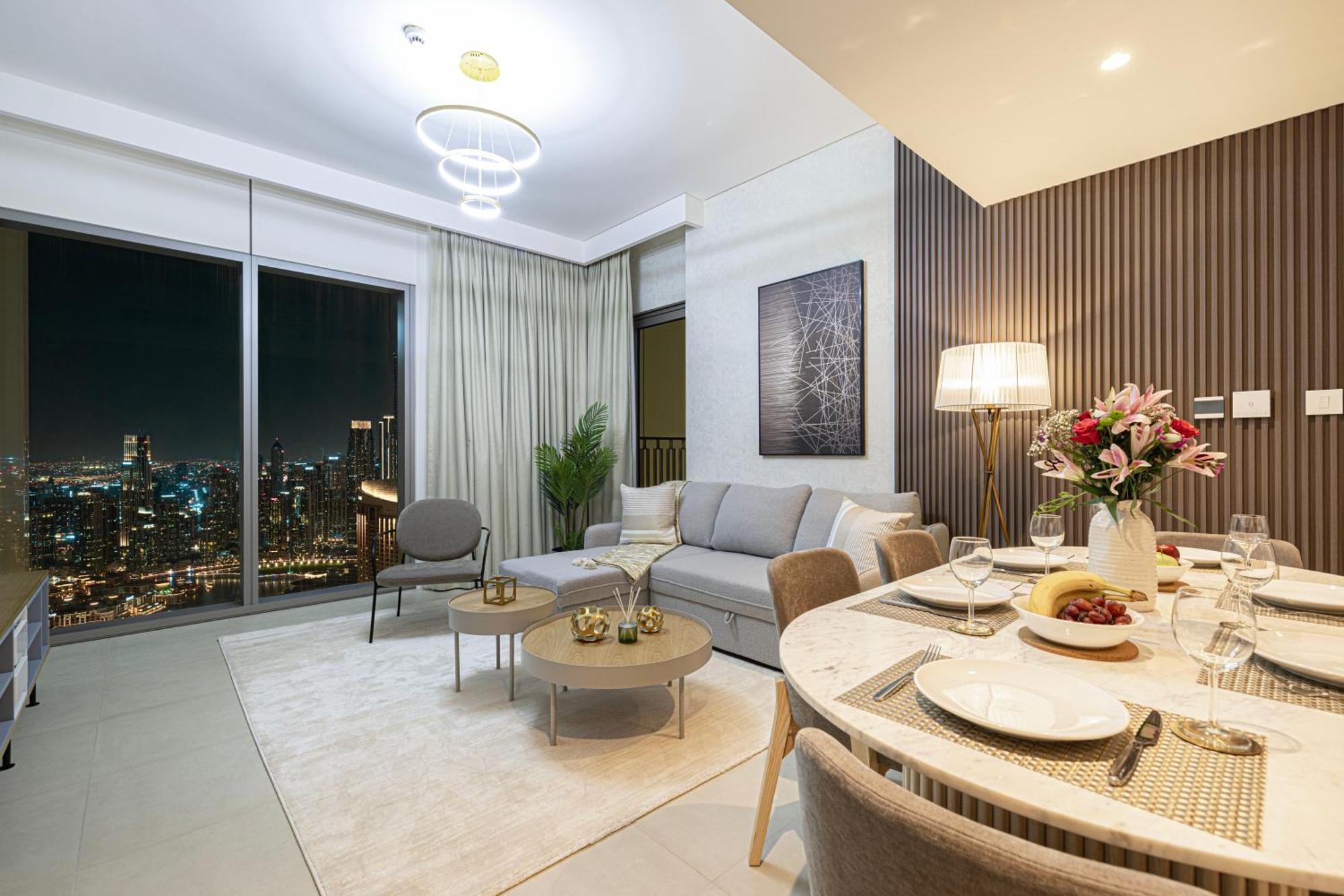 Premium 2 Bedroom High-floor Offering Spectacular Burj Khalifa & Fountain Views, Steps Away From Mall - Downtown By Stayfinity - Max 8 Guests Apartment Dubai