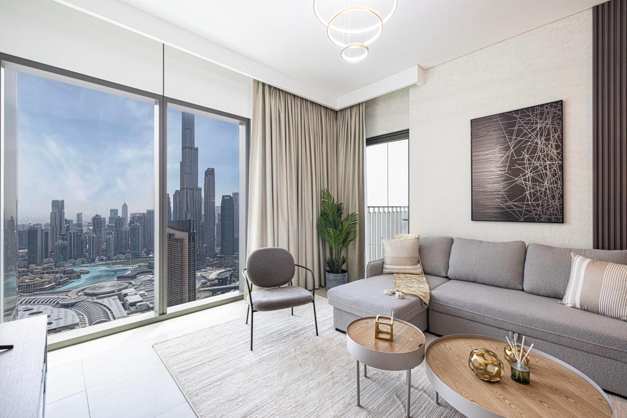 Premium 2 Bedroom High-floor Offering Spectacular Burj Khalifa & Fountain Views, Steps Away From Mall - Downtown By Stayfinity - Max 8 Guests * Dubai