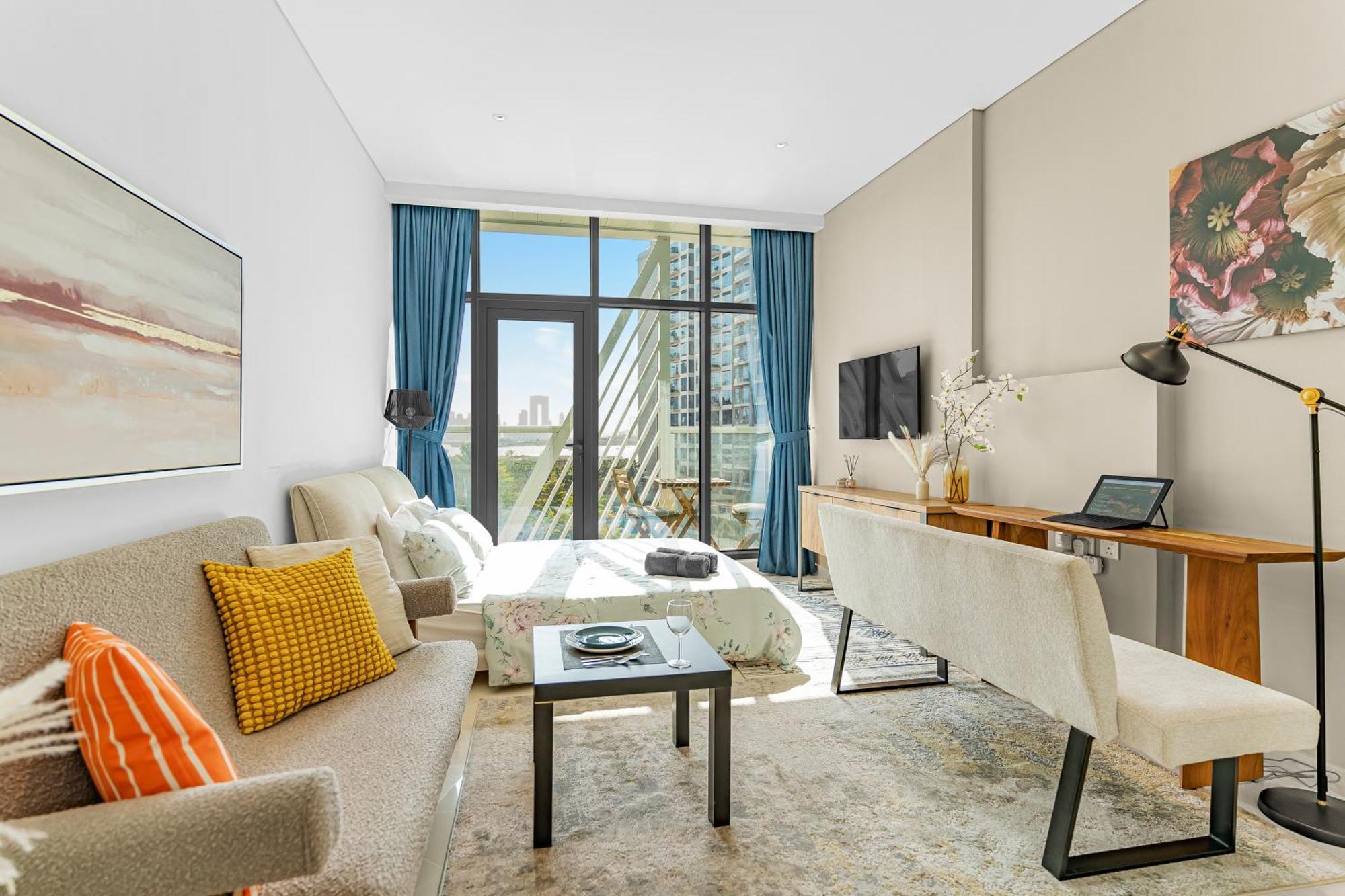 Apartment Cozy Sea & Marina View With Rooftop Pool & Private In Palm Jumeirah, Steps To Nakheel Mall