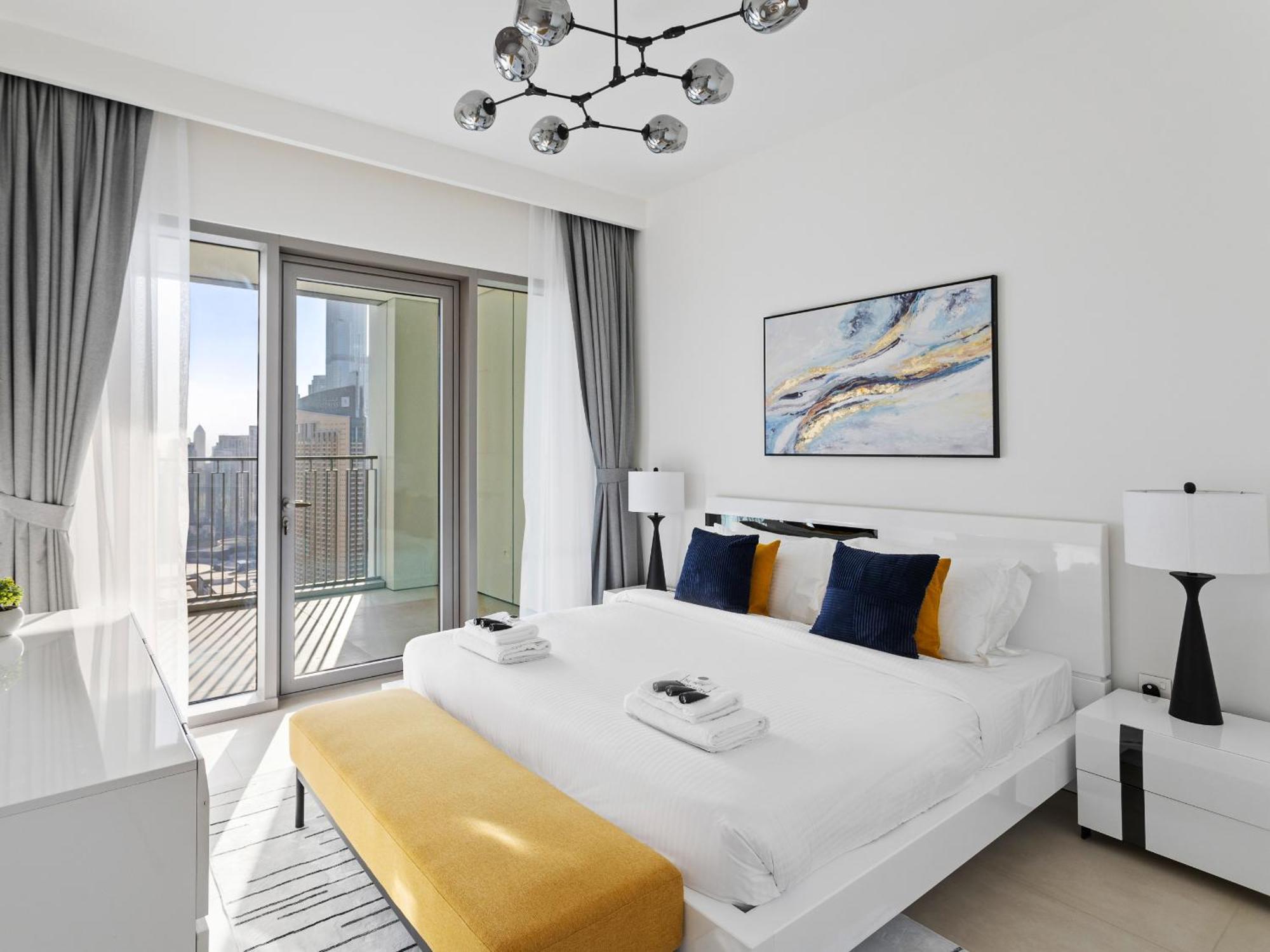 Skyline 3bdr 1guest With Burj Khalifa & Fountain View * Dubai