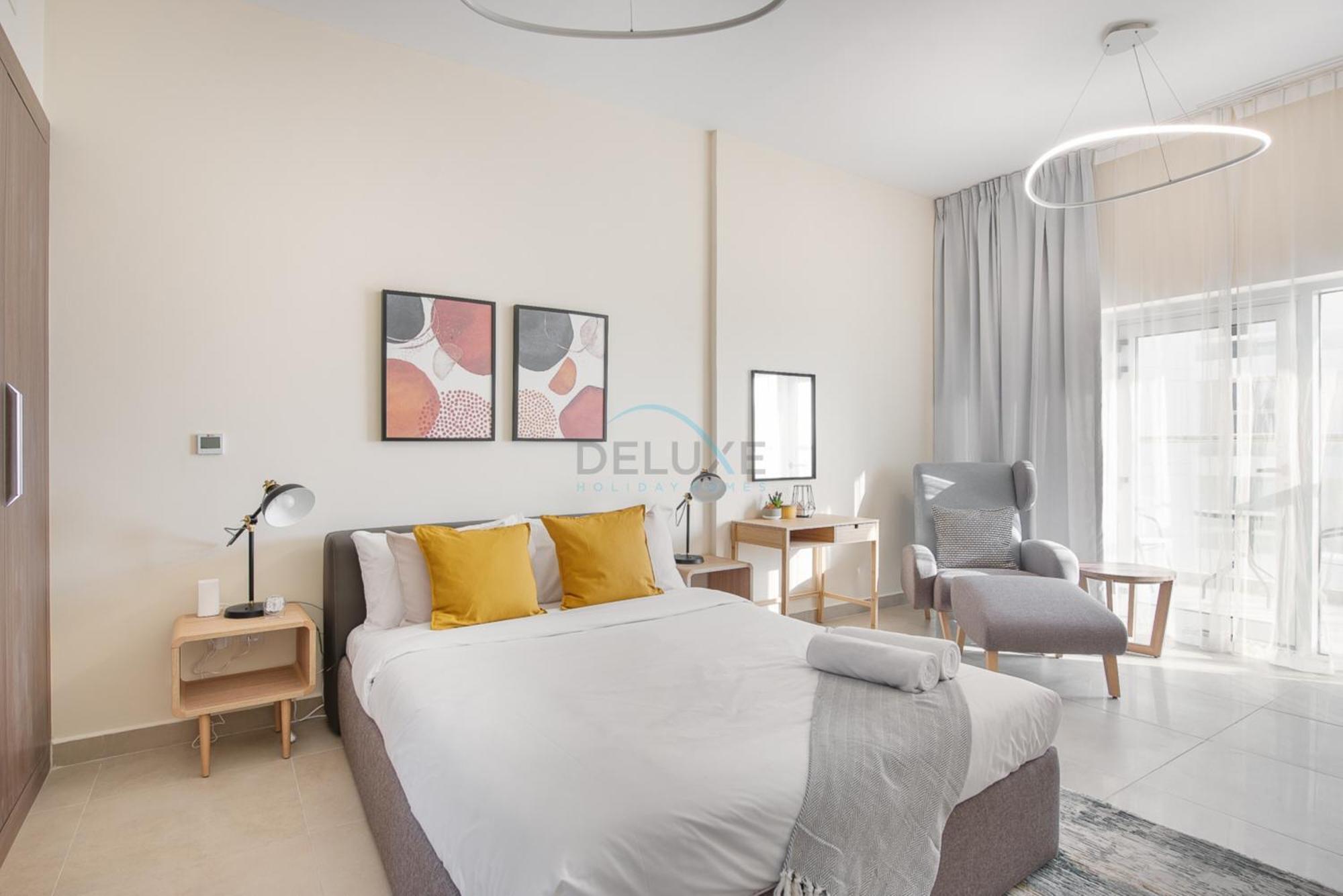 Private Balcony With Peaceful Community View Studio, Azizi Samia, Jebel Ali By Deluxe Homes * Dubai