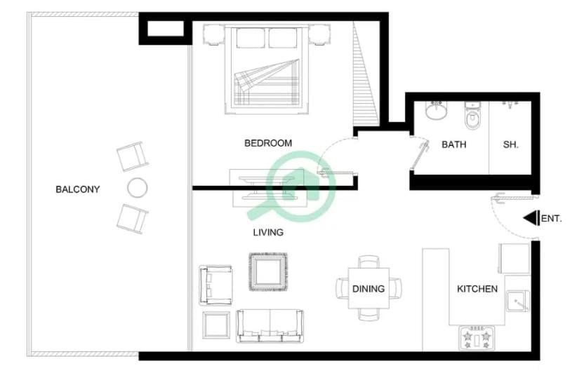 Apartment Indulging 1 Bedroom In Azizi Riviera 6 Dubai