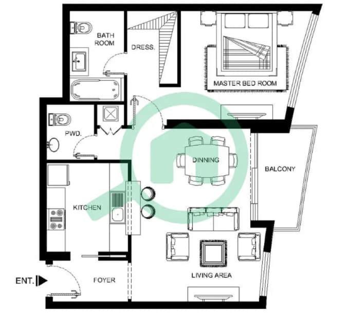 Remarkable 1 Bedroom Flat In Blakely Tower Apartment