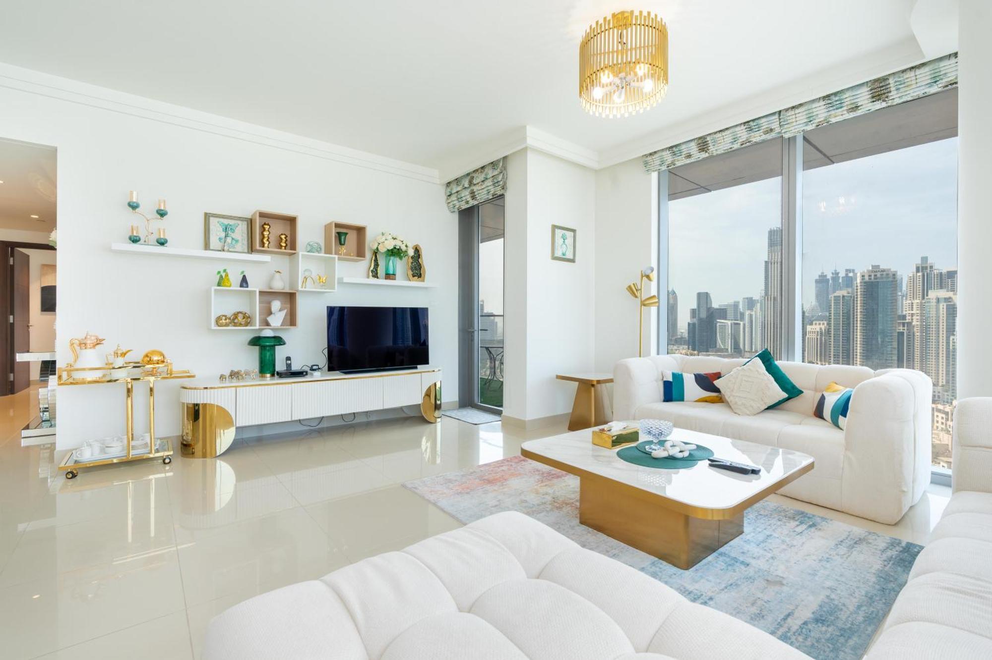 King 2br With Burj Khalifa View In Boulevard Point Apartment *