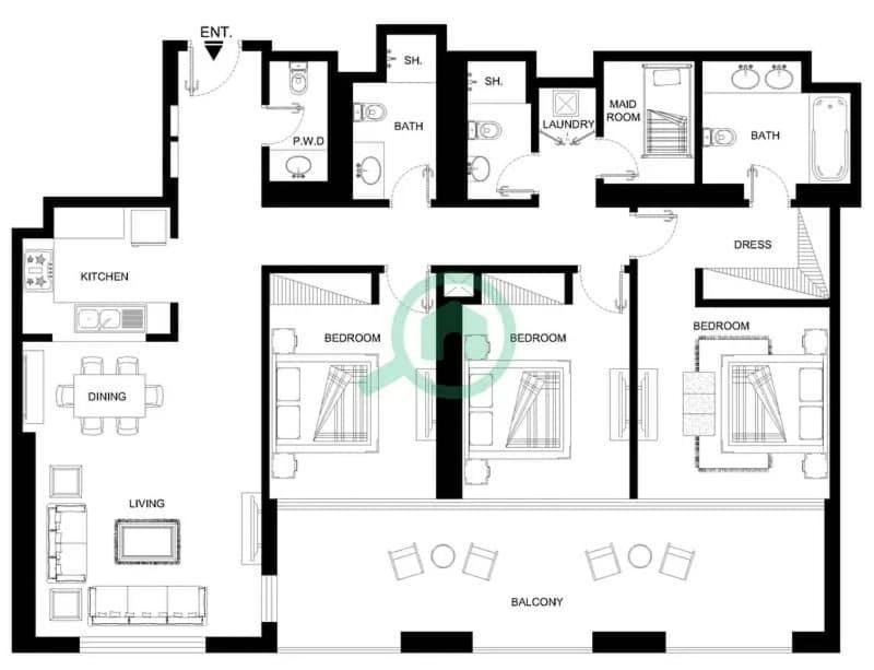 Apartment 4 Bedroom In Downtown With Full Burj Khalifa Views *