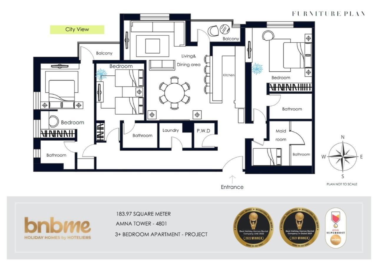 Bnbme - Waterfront Expansive Apt With Maid's Room, Poolside Cafe *