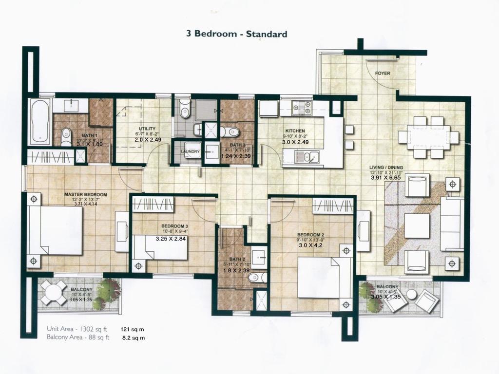Three Bedroom - Centrium Impz Apartment