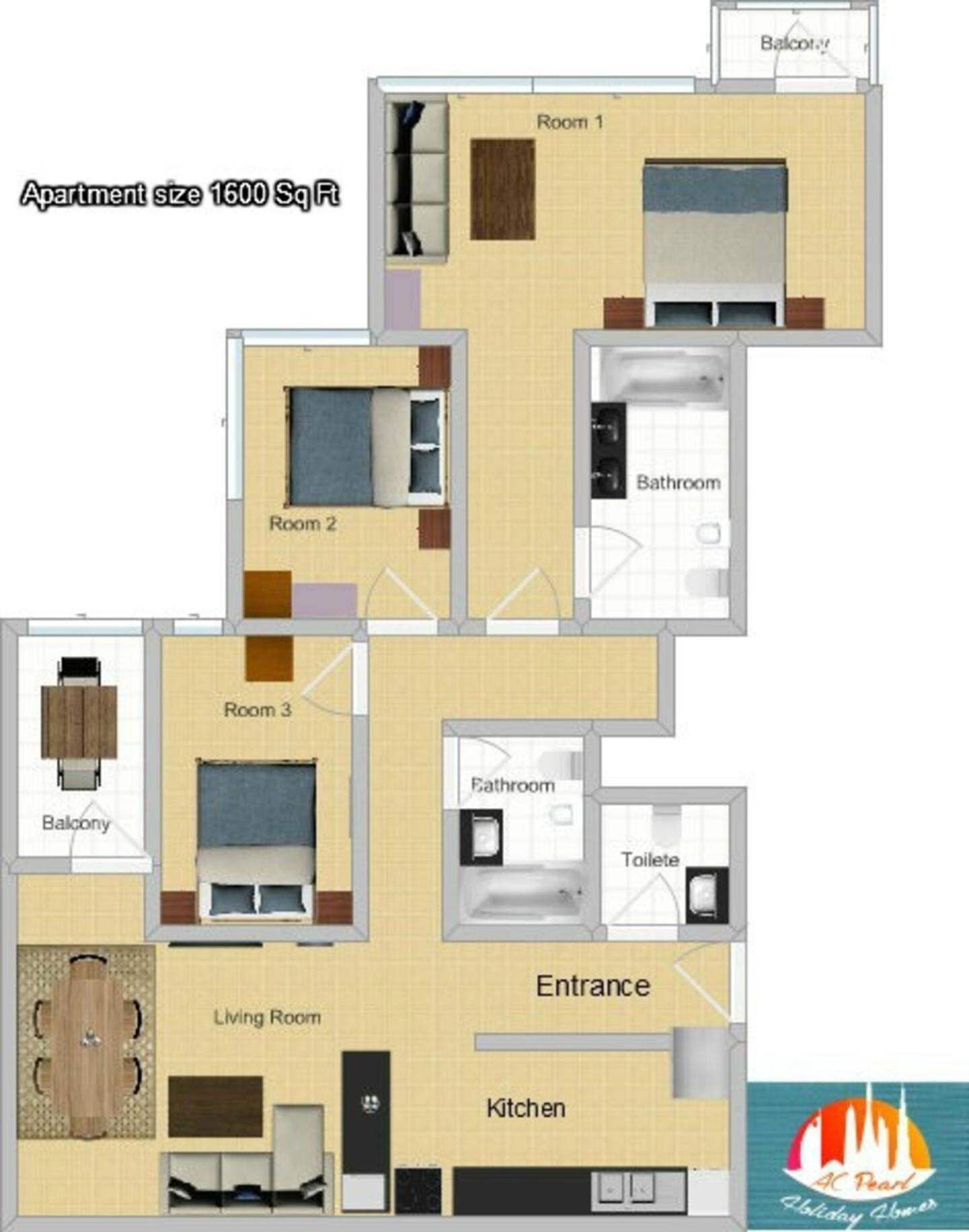 Beautiful Marina View 58th Floor 3 Bedrooms Apartment