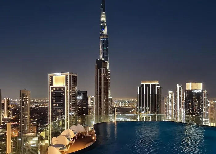 Pool In The Clouds With Burj Khalifa View, 2Br Apartment In Paramount Hotel Midtown