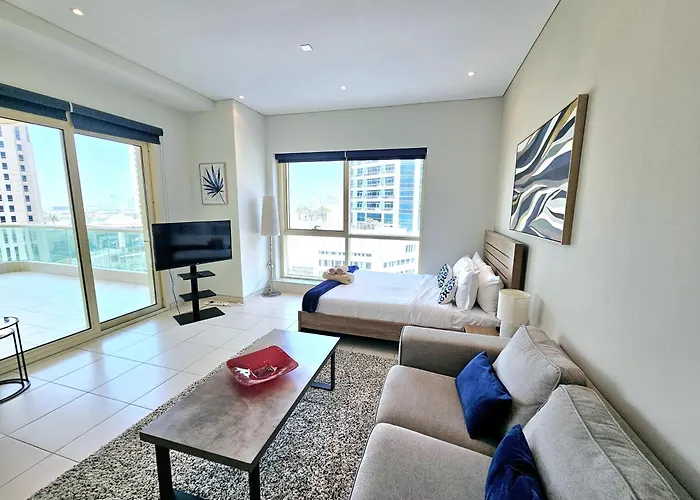 Sunrise Homes - Studio Near Jbr Beach With Huge Balcony - Harbour Views
