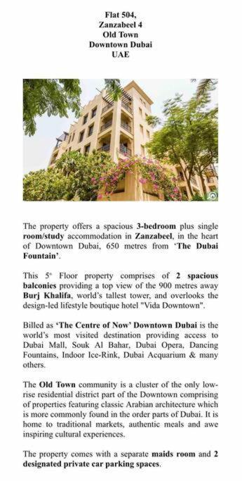 Downtown Dubai, Oldtown Zanzabeel Apartment