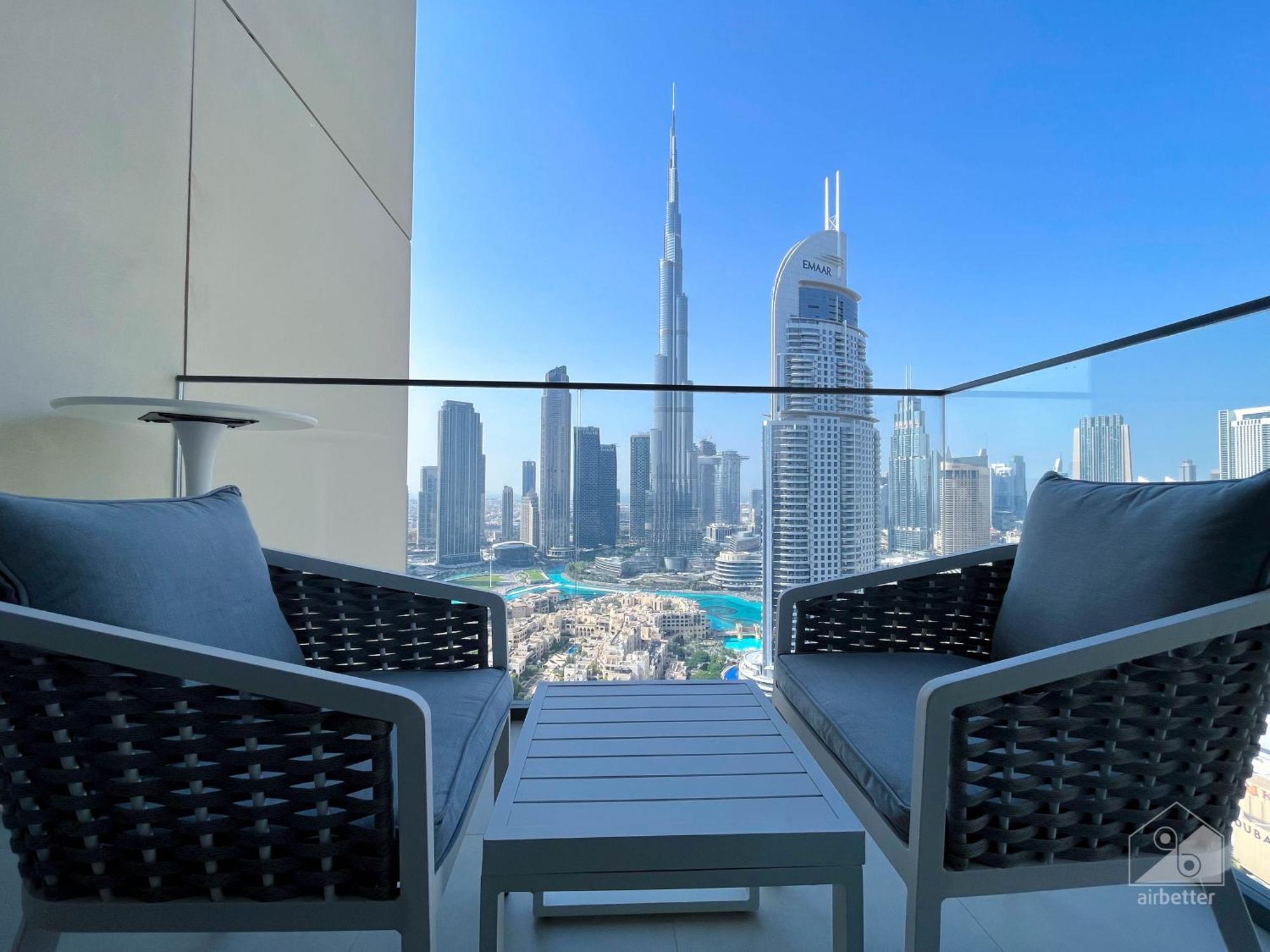 Luxury Burj Royale Balcony Burj Khalifa View *