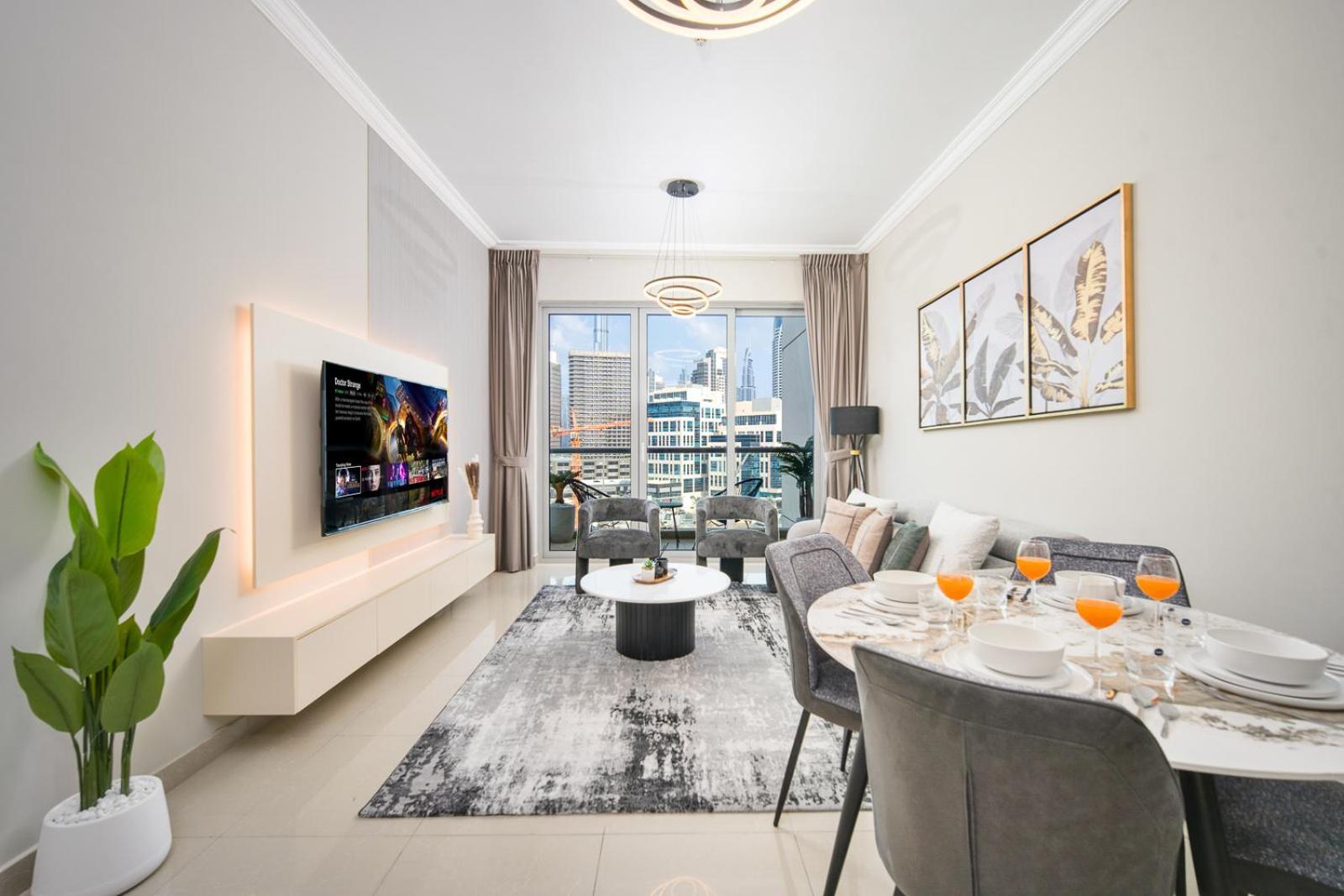 1br Stunning Canal & Burj View, Luxury At Fairview Residency Apartment Dubai